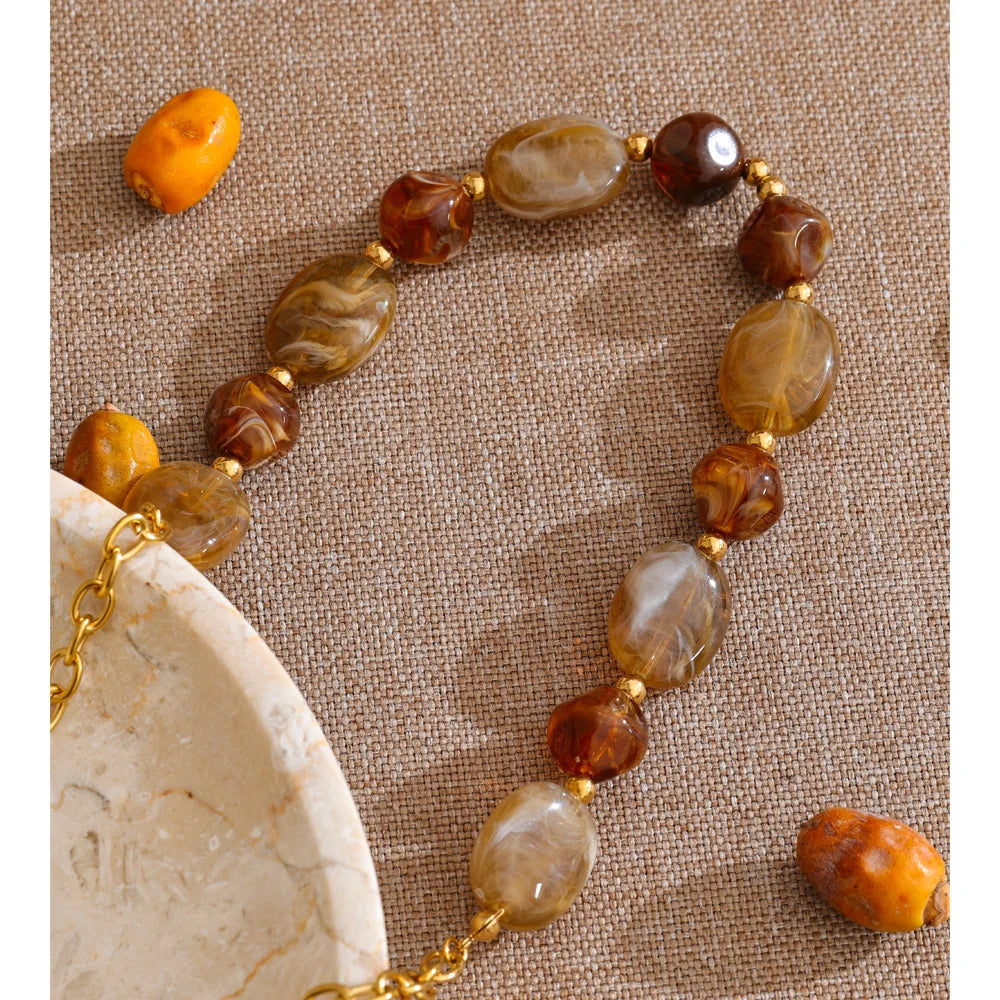 Amber Muse Beaded Necklace