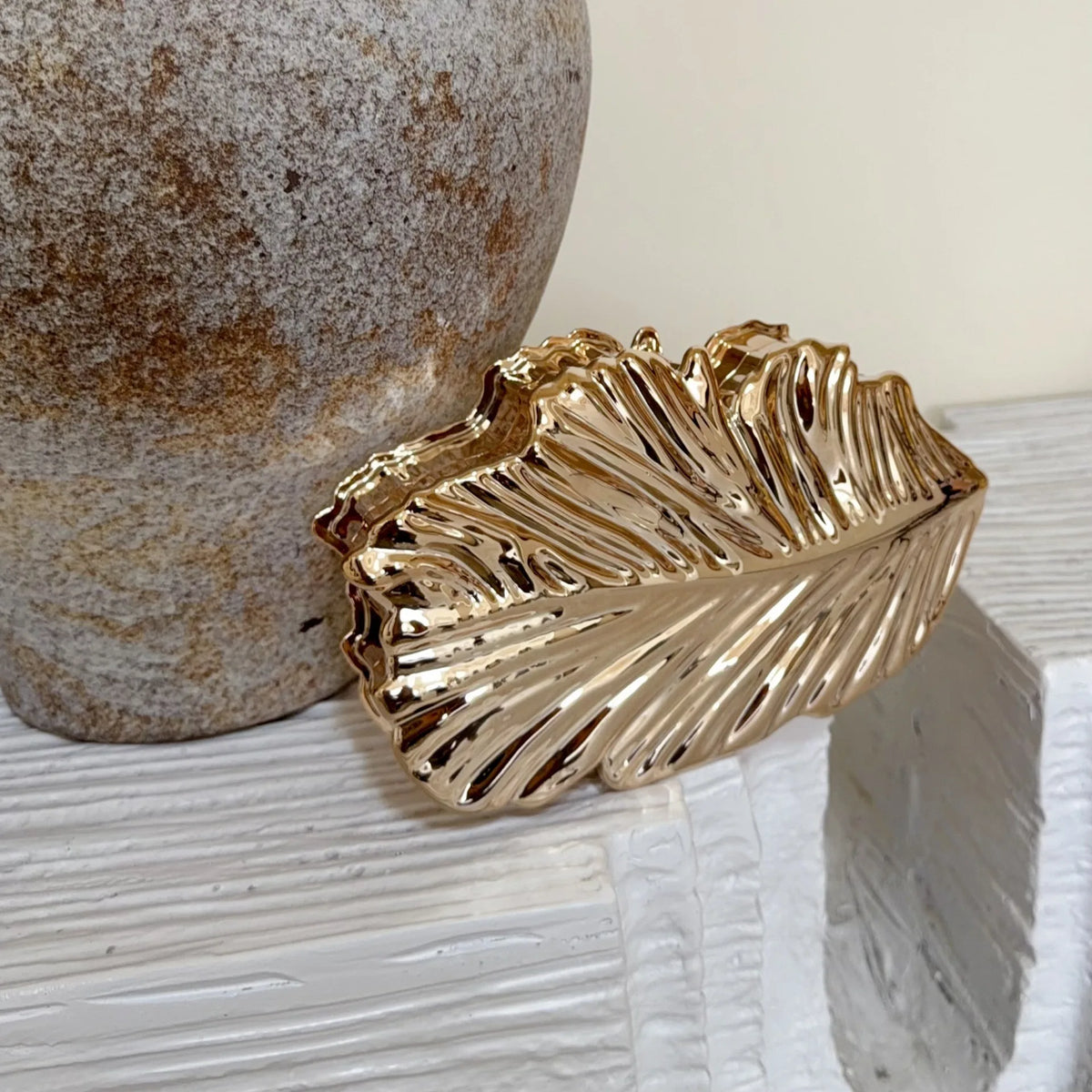 Golden Plume Clutch Bag