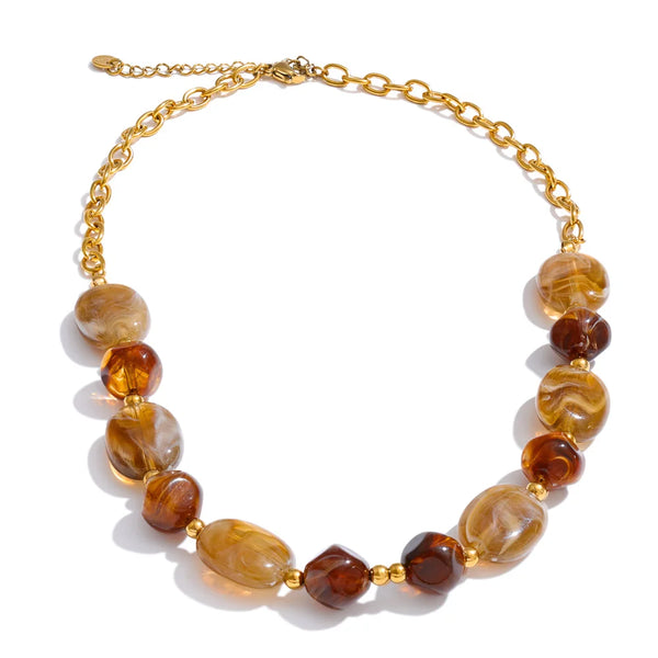 Amber Muse Beaded Necklace