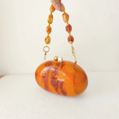 Amber Tortoise Acrylic Clutch