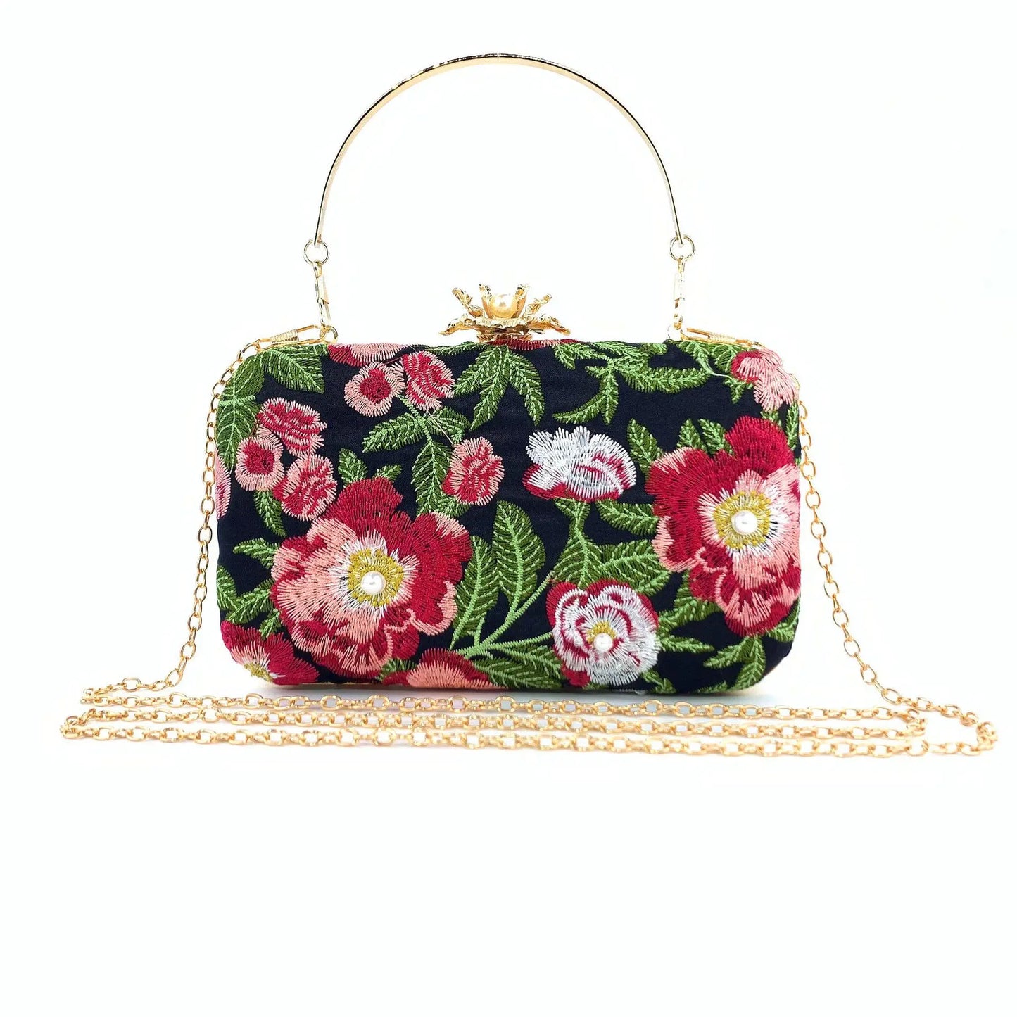 Vintage Pearl Embroidered Clutch