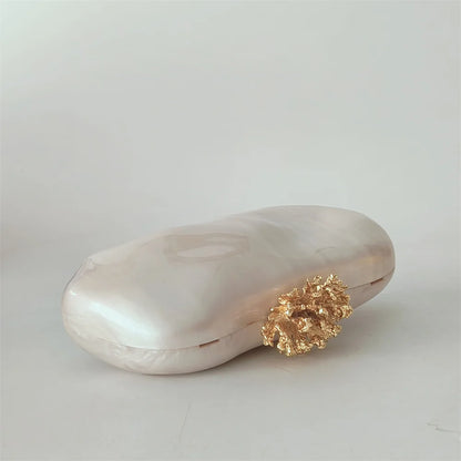 Coral Pearl Clutch Bag