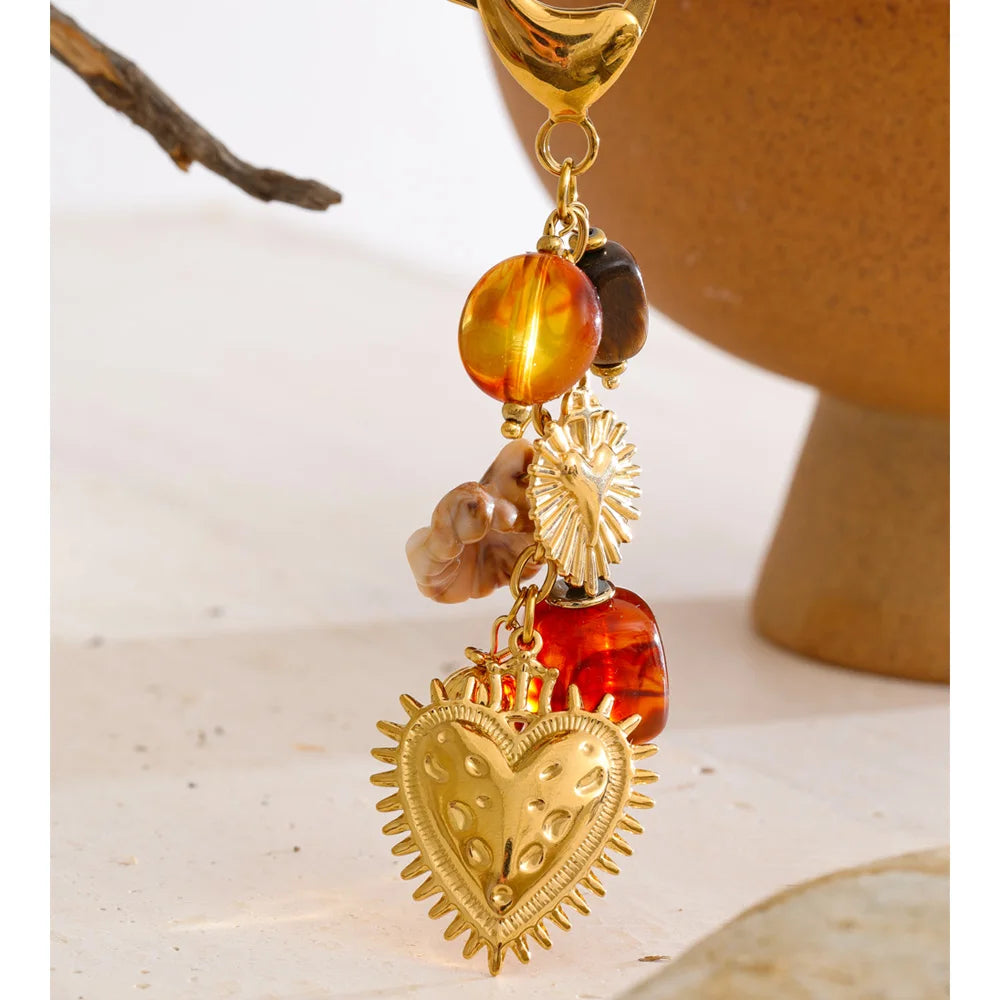 Sacred Heart Charm Keychain