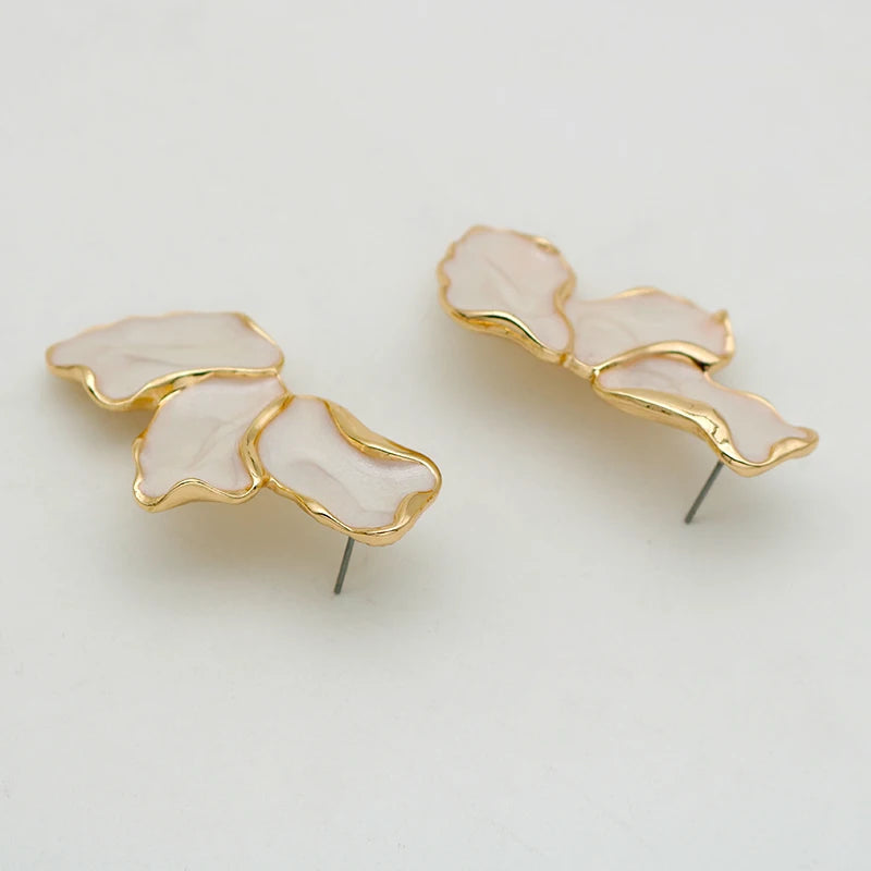 Golden Romance Petal Statement Earrings