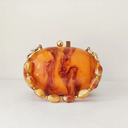 Amber Tortoise Acrylic Clutch