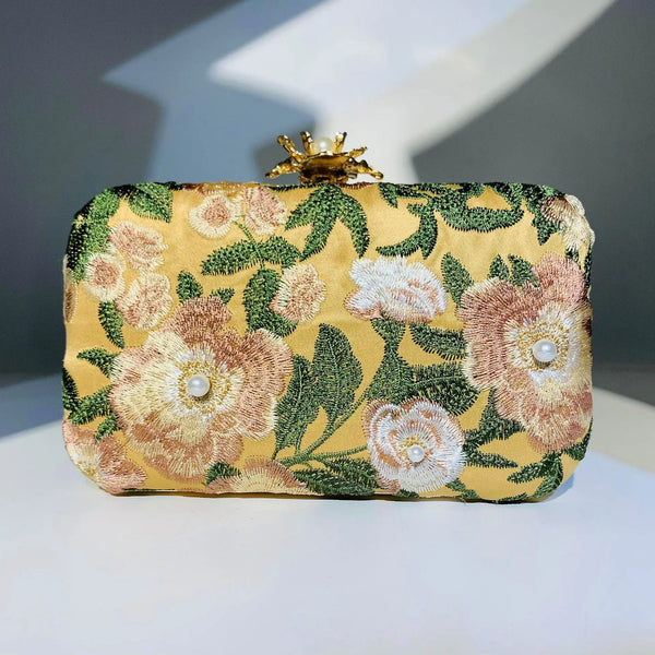 Vintage Pearl Embroidered Clutch