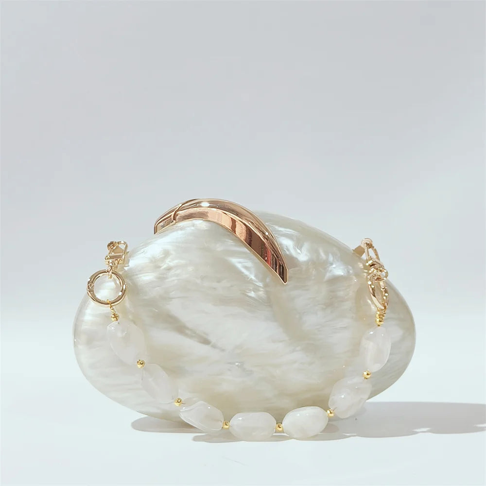 Pearl Leaf Acrylic Clutch