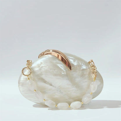 Pearl Leaf Acrylic Clutch