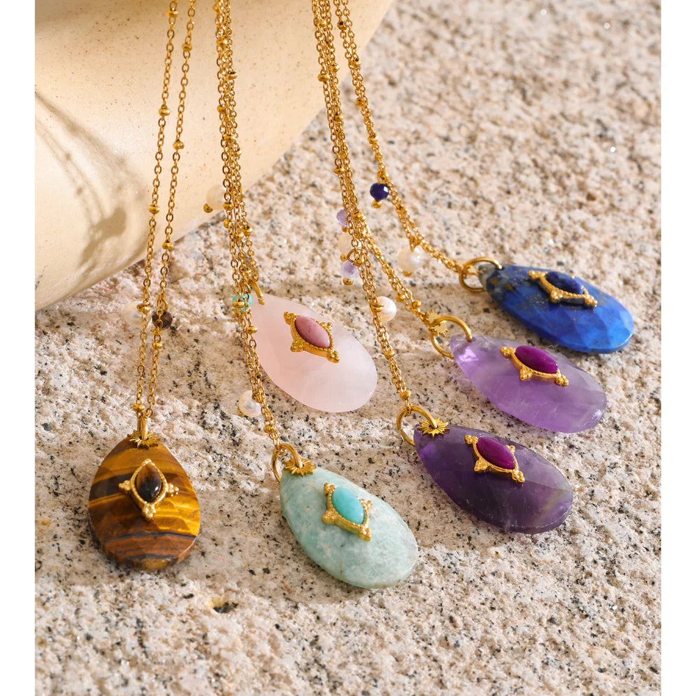 Bohemian Talisman Gemstone Necklace