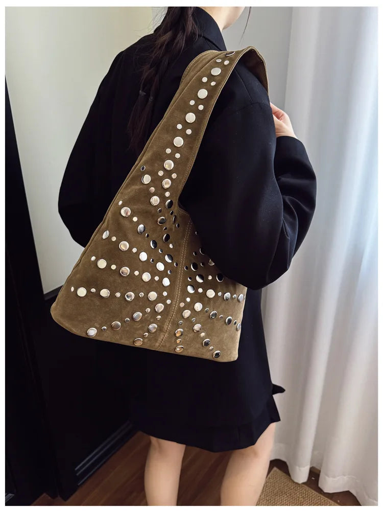 Cafe Studded Shoulder Bag