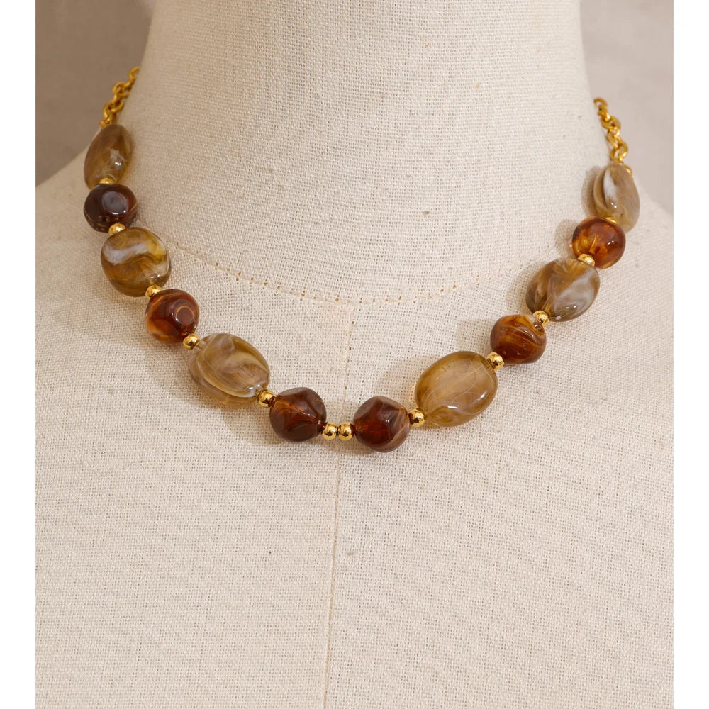 Amber Muse Beaded Necklace
