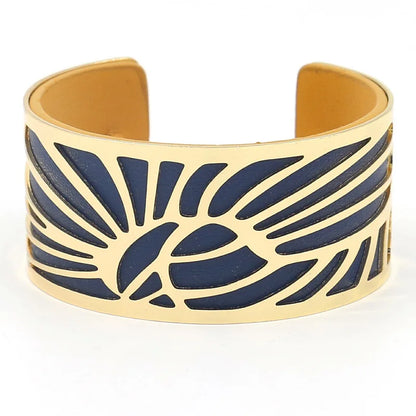 Oasis Leaf Leather Cuff Bracelet