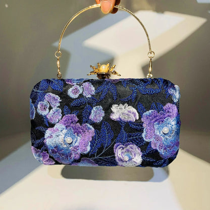 Vintage Pearl Embroidered Clutch