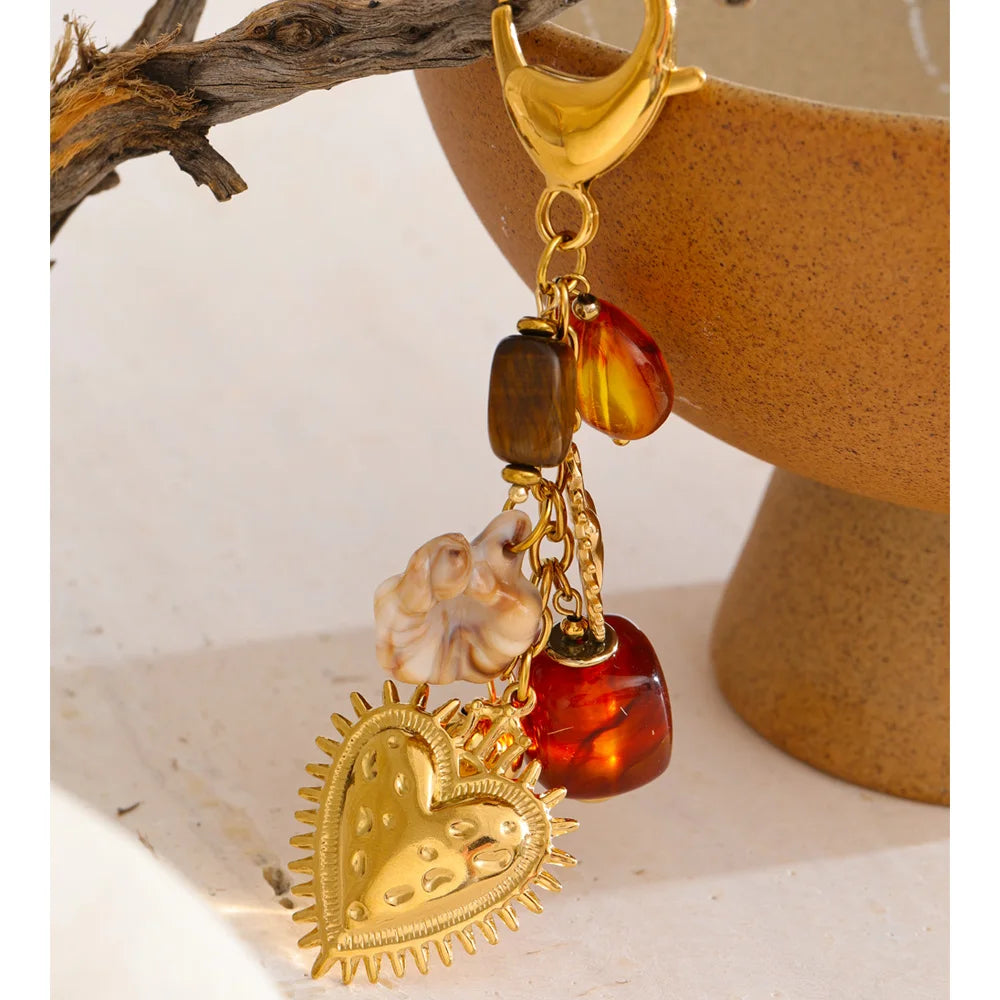 Sacred Heart Charm Keychain
