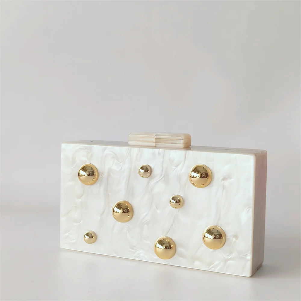 Pearl Dot Acrylic Clutch