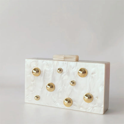 Pearl Dot Acrylic Clutch