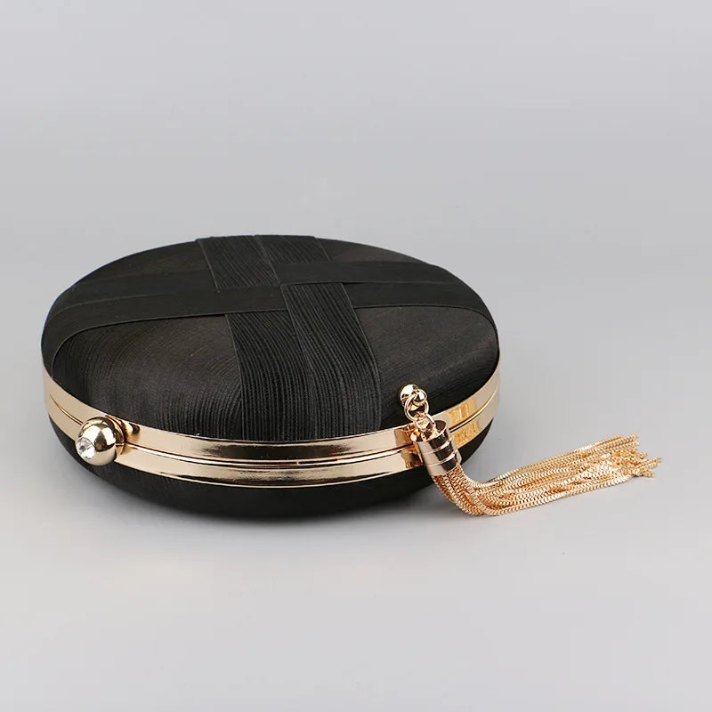 Luxury Vintage Chic Round Clutch Bag