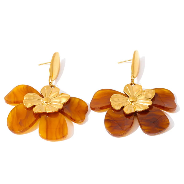 Floral Amber Earrings