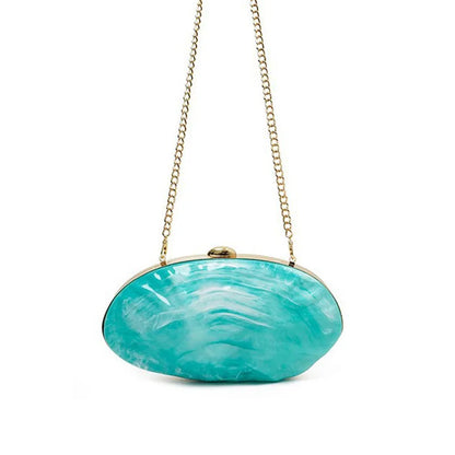 Retro Couture Shell Clutch