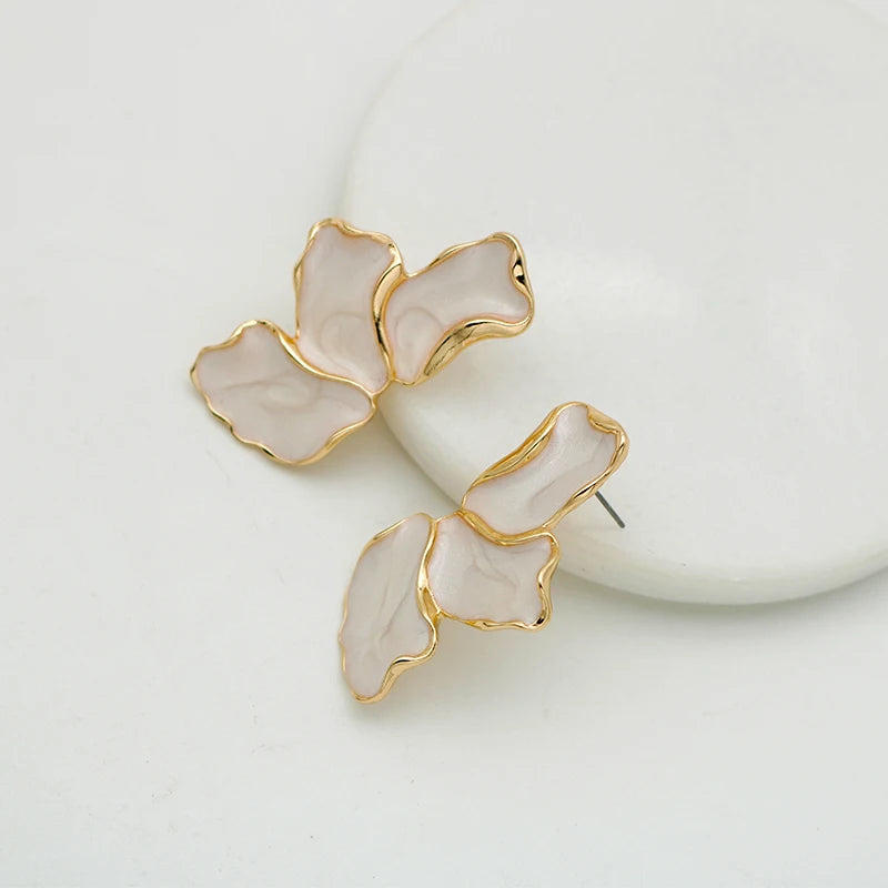 Golden Romance Petal Statement Earrings