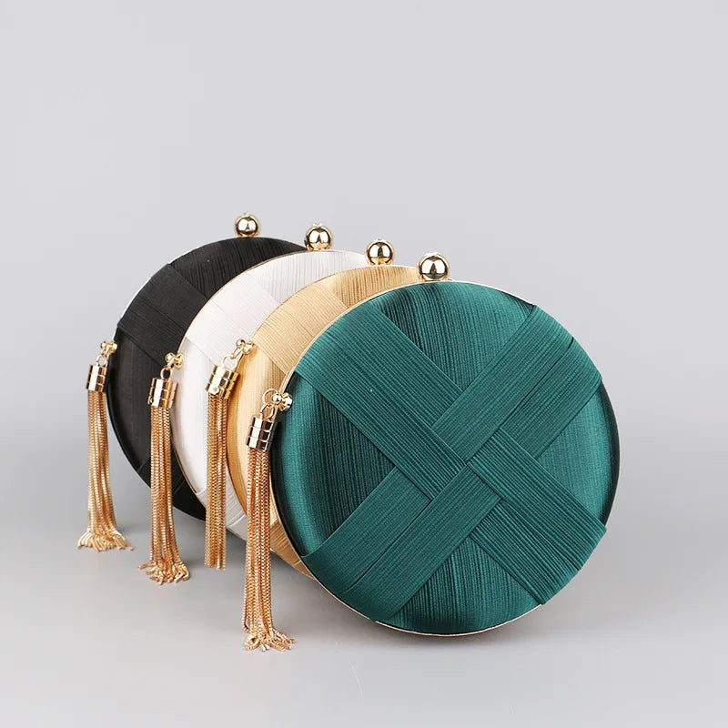 Luxury Vintage Chic Round Clutch Bag