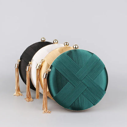 Luxury Vintage Chic Round Clutch Bag