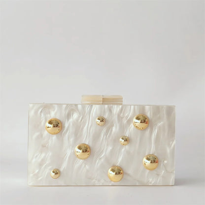 Pearl Dot Acrylic Clutch