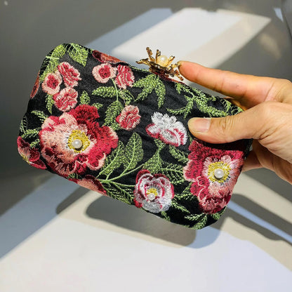 Vintage Pearl Embroidered Clutch