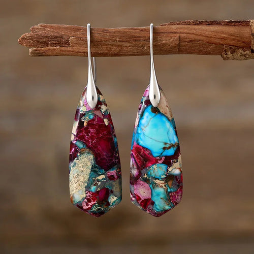 Bohemian Mosaic Jasper Earrings