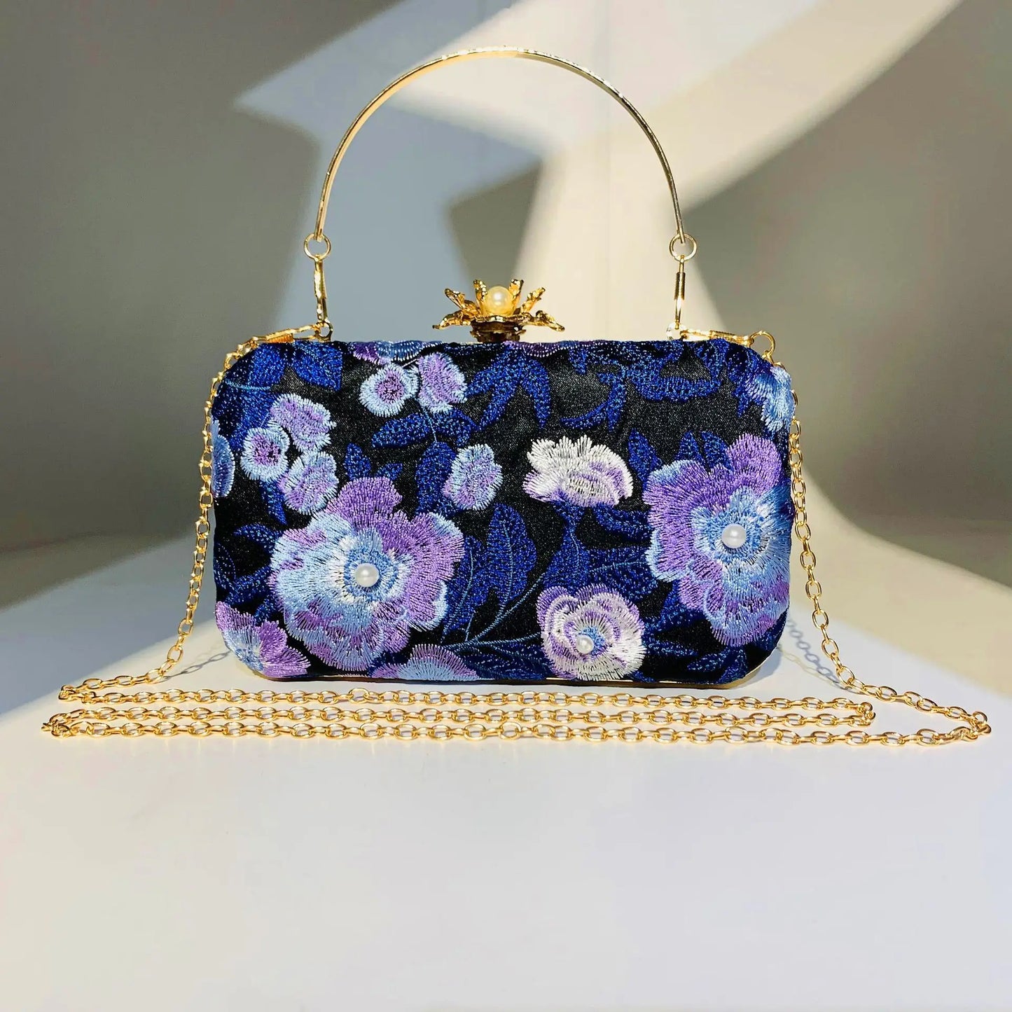 Vintage Pearl Embroidered Clutch