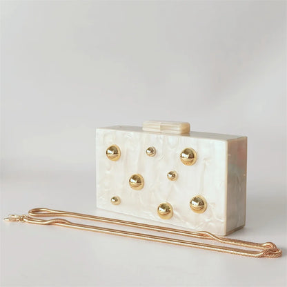 Pearl Dot Acrylic Clutch