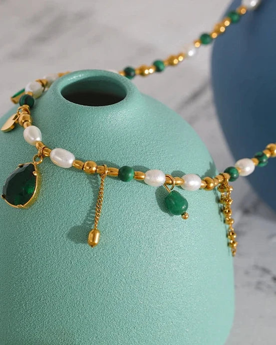 Pearl Emerald Necklace