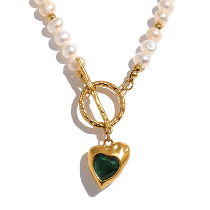 Pop Heart Pearl Necklace