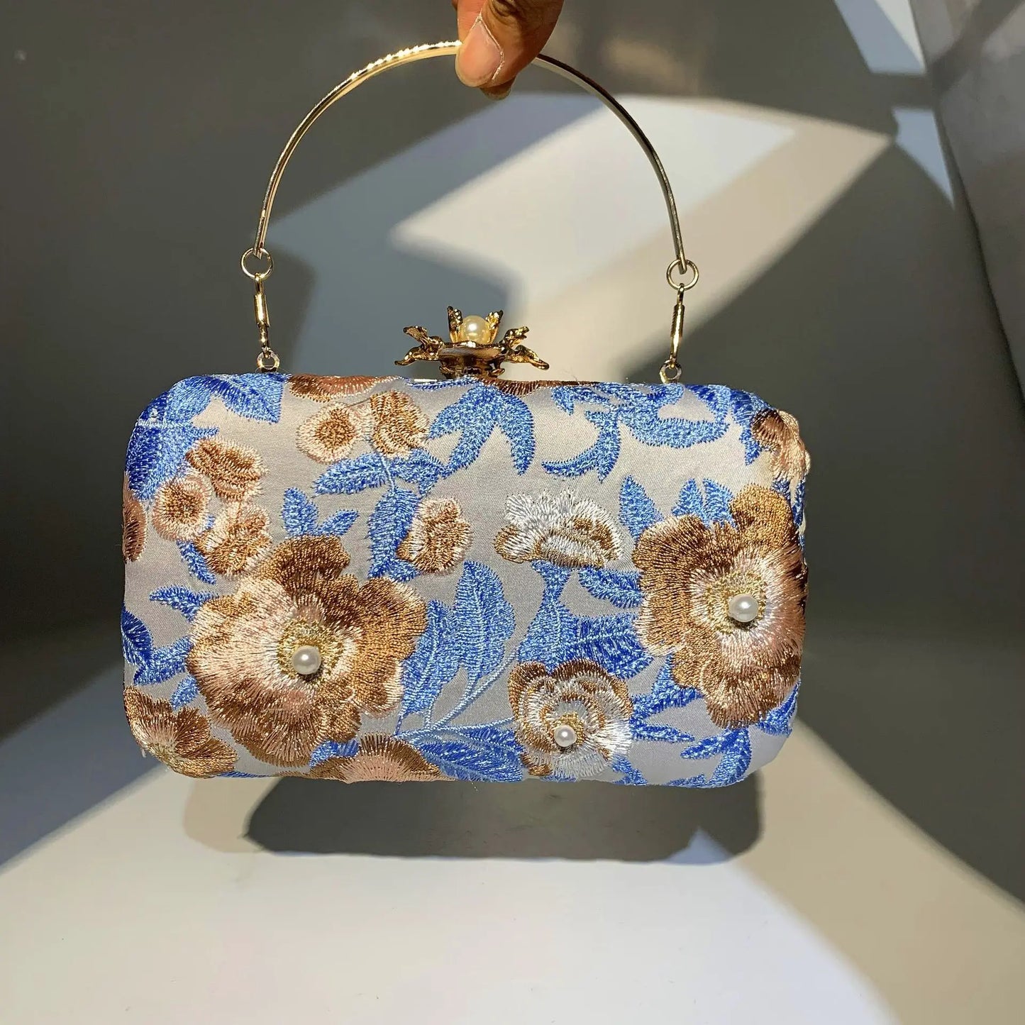Vintage Pearl Embroidered Clutch