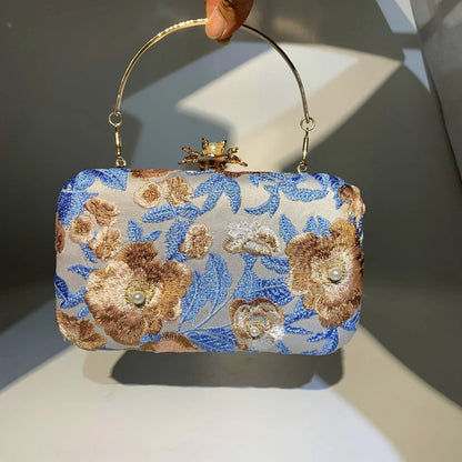 Vintage Pearl Embroidered Clutch