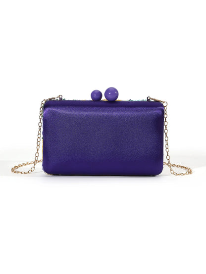 Floral Sequins Clutch Bag
