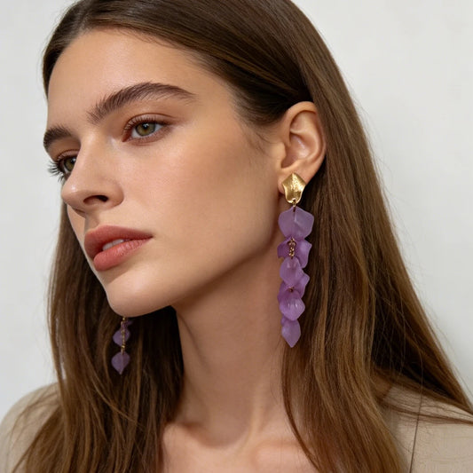Seaside Bloom Acrylic Petal Earrings