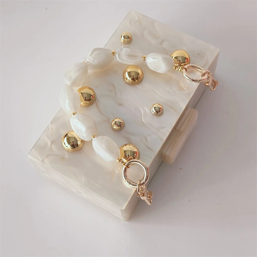 Pearl Dot Acrylic Clutch