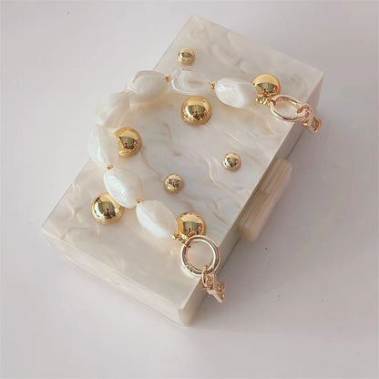 Pearl Dot Acrylic Clutch