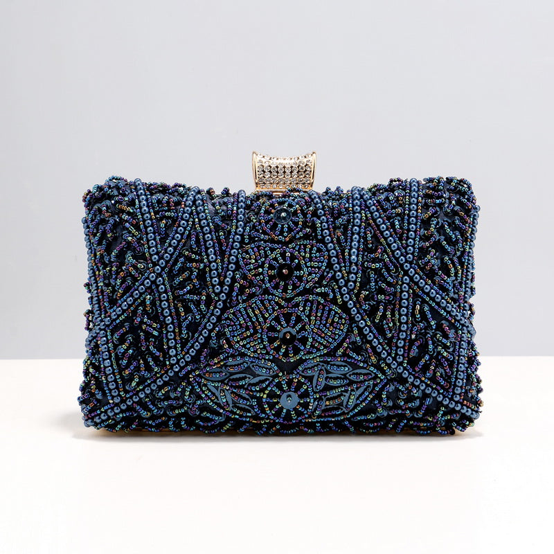 Sophisticated London Blue Pearl Evening Clutch Bag by Montipi Australia