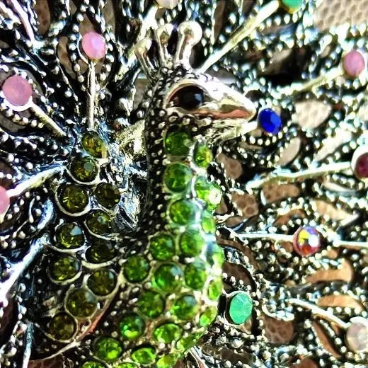 Sparkling Rhinestone Peacock Brooch Montipi