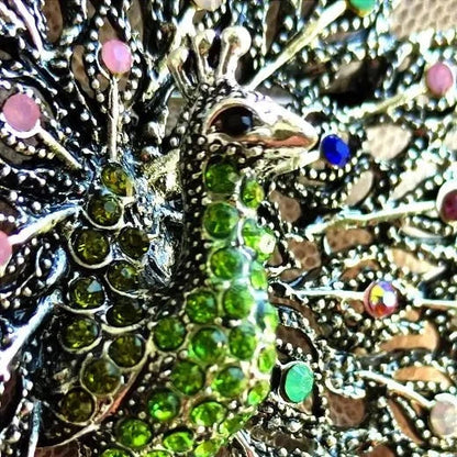 Sparkling Rhinestone Peacock Brooch Montipi