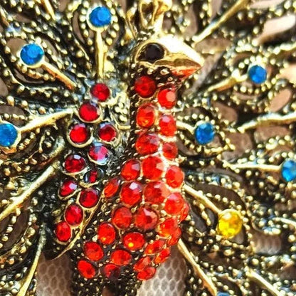 Sparkling Rhinestone Peacock Brooch Montipi