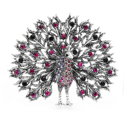 Sparkling Rhinestone Peacock Brooch Montipi