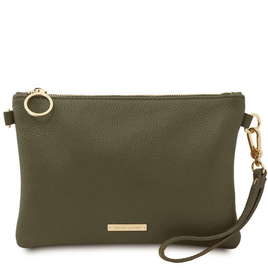 Soft Leather Clutch Green