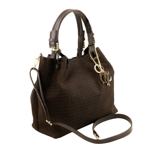 TL KEYLUCK Woven Leather Tote Bag