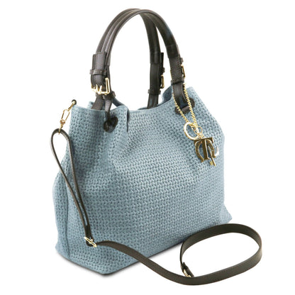 Keyluck Woven Leather Tote Bag