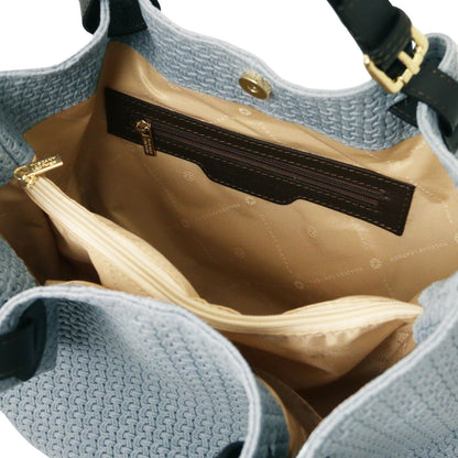 Keyluck Woven Leather Tote Bag
