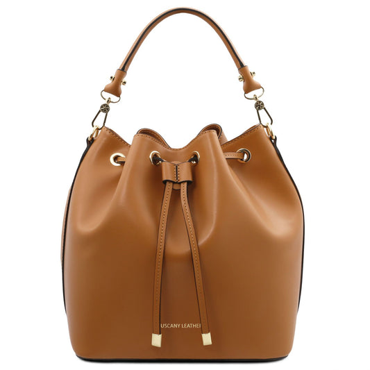 VITTORIA Leather Bucket Bag Montipi