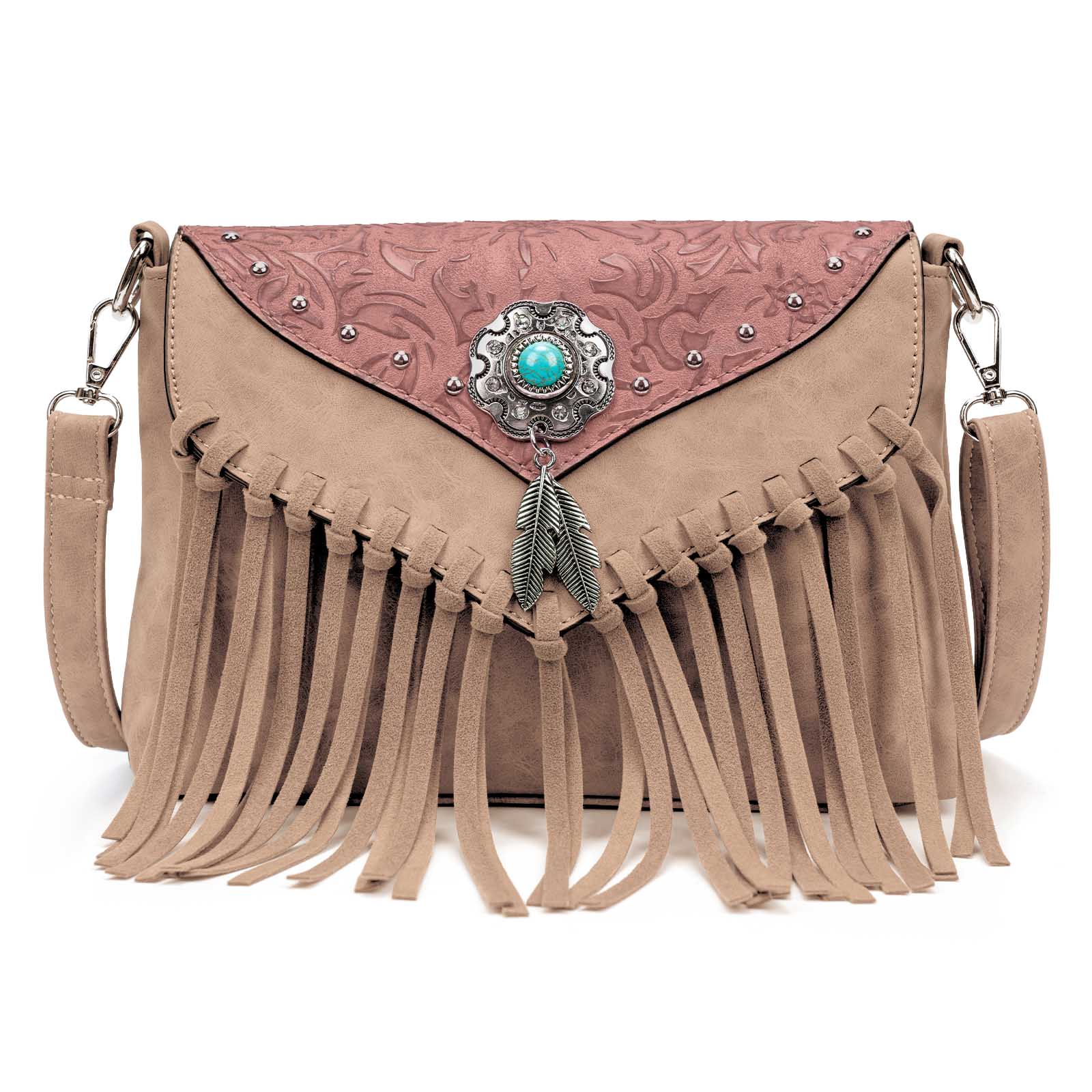 Boho Wristlet in wool and leather San Miguel-Women's Mini Clutch-Southwestern retailer Handbag-Western purse-Woodside Goods